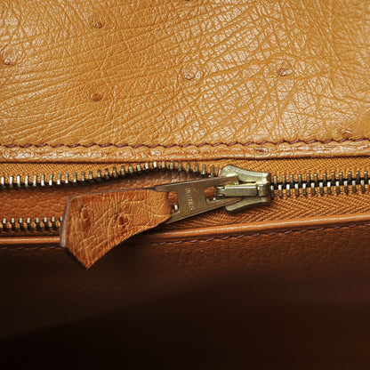 Hermes Ostrich Kelly Retourne 32 Gold 12 of 33