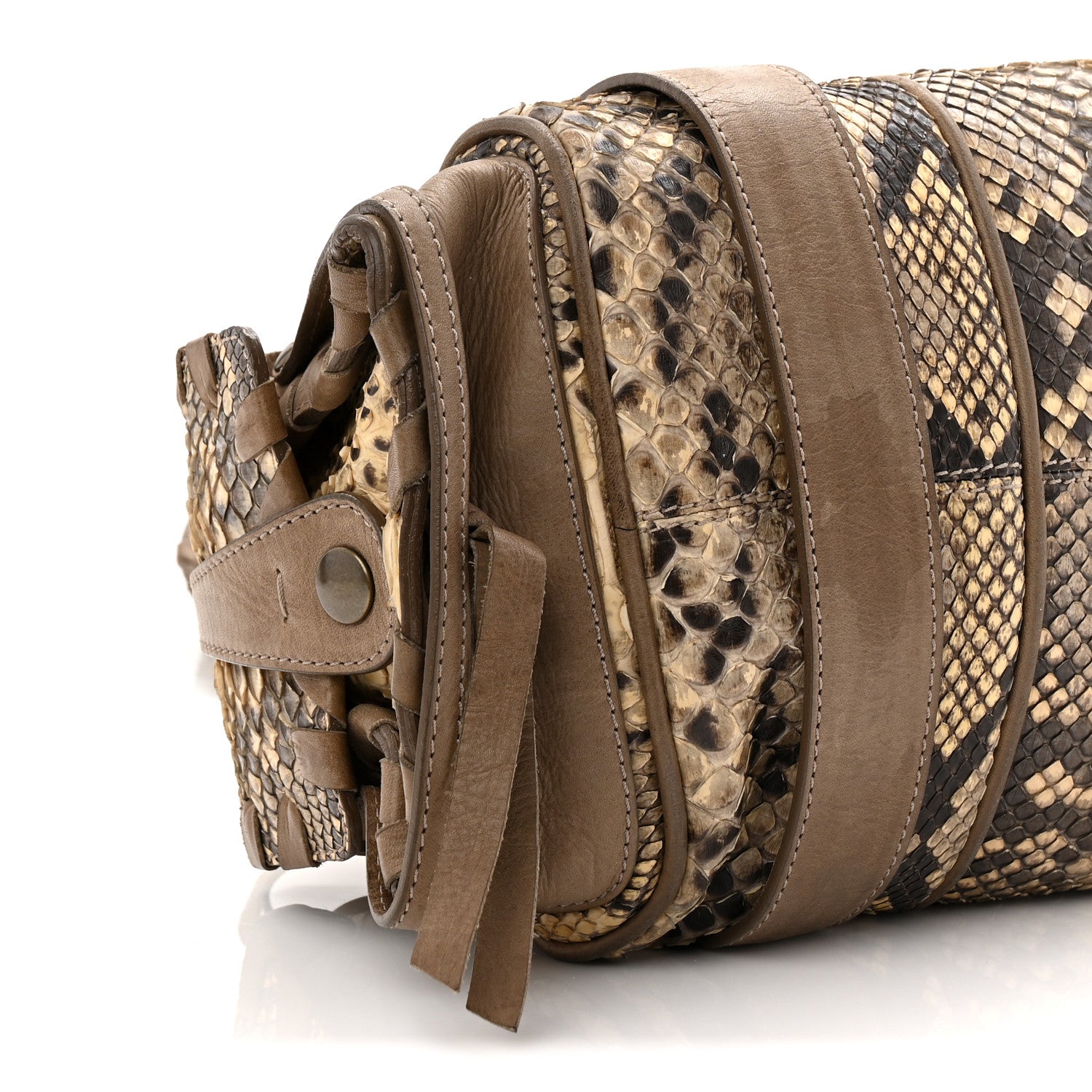 Chloe Snakeskin Calfskin Silverado Shoulder Bag Beige 9 of 14