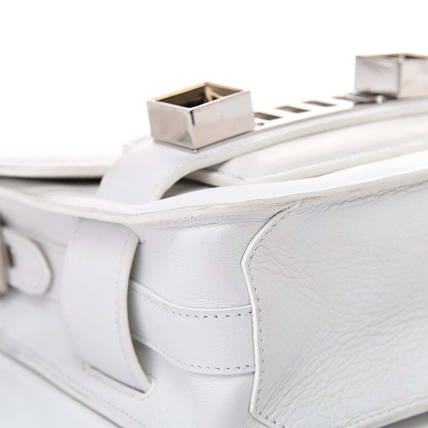 Calfskin Tiny PS11 Classic Shoulder Bag White