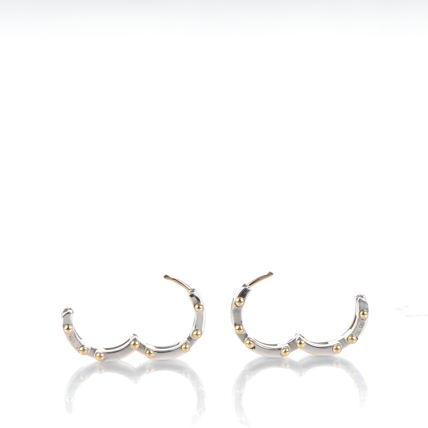 Sterling Silver 18K Yellow Gold Gatelink Hoop Earrings