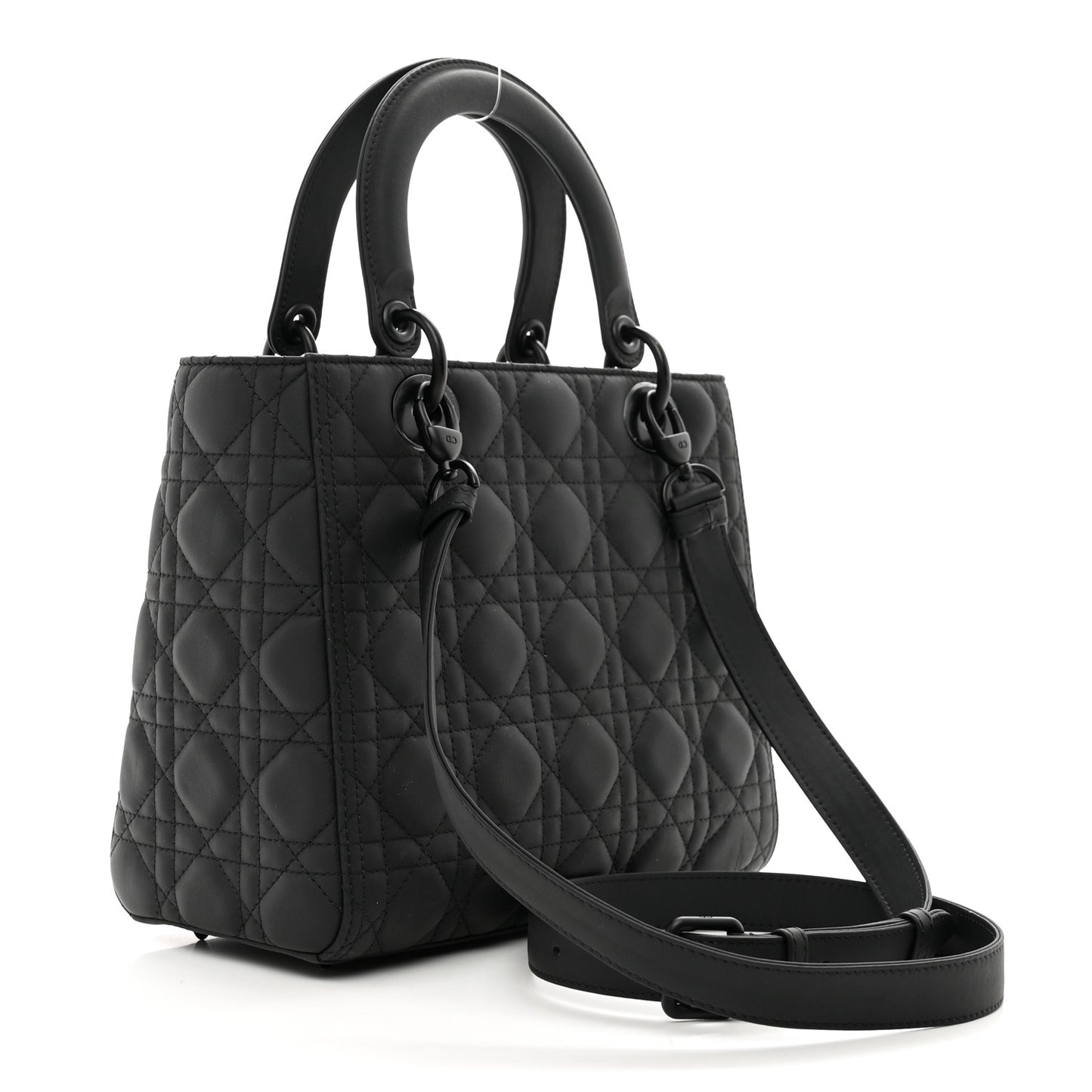 Ultra Matte Calfskin Cannage Medium Lady Dior Black