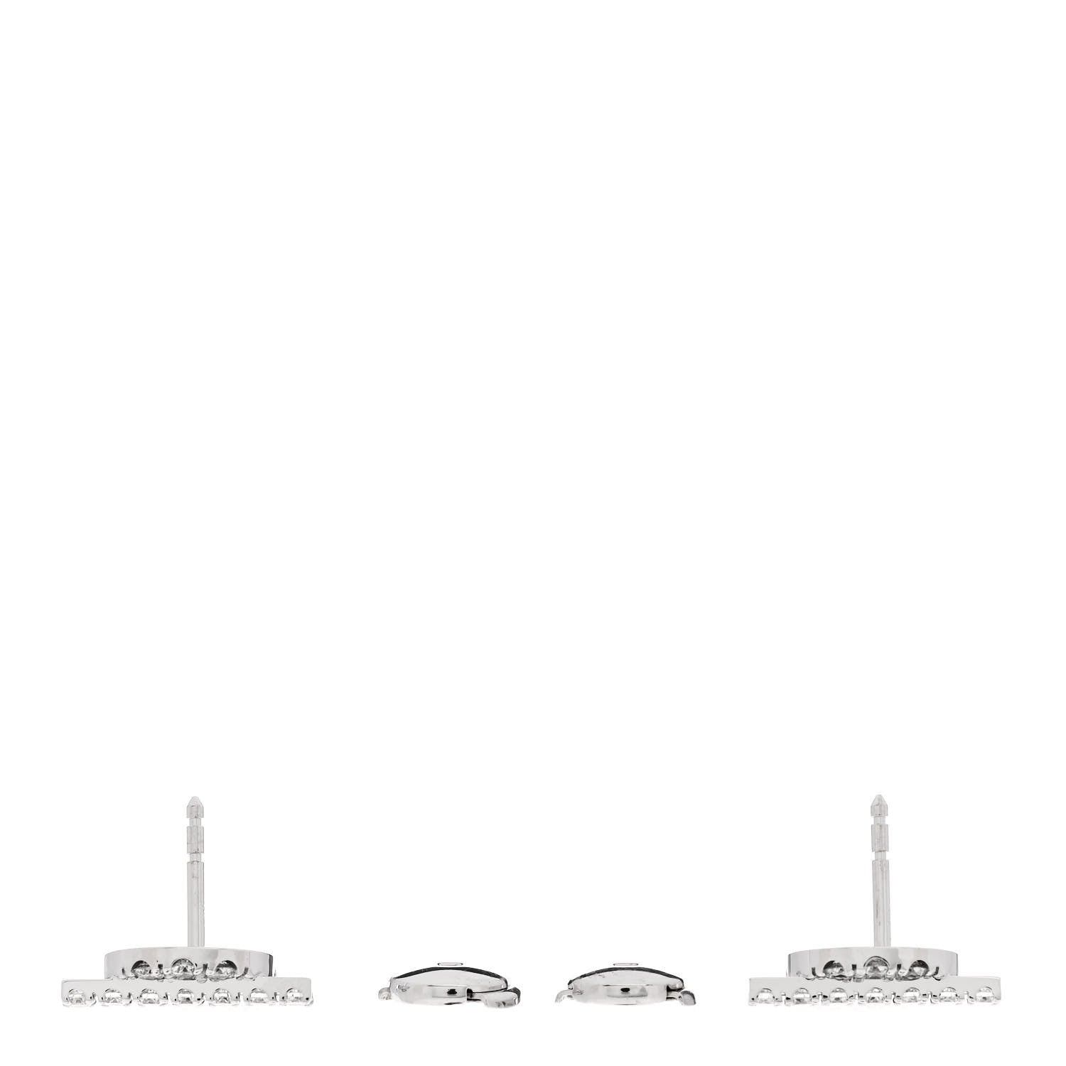 Hermes 18K White Gold Diamond Finesse Earrings 3 of 5