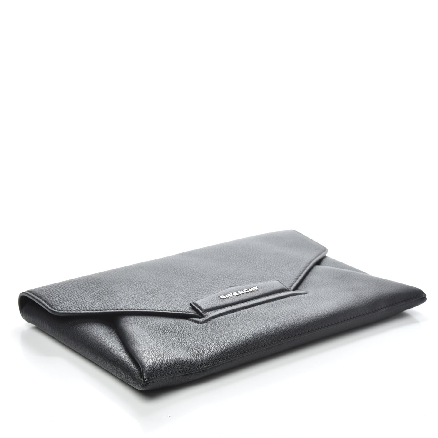 Sugar Goatskin Medium Antigona Envelope Clutch Black