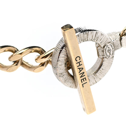 Chanel Crystal Chain CC Multi Strand Necklace Gold Silver 5 of 7