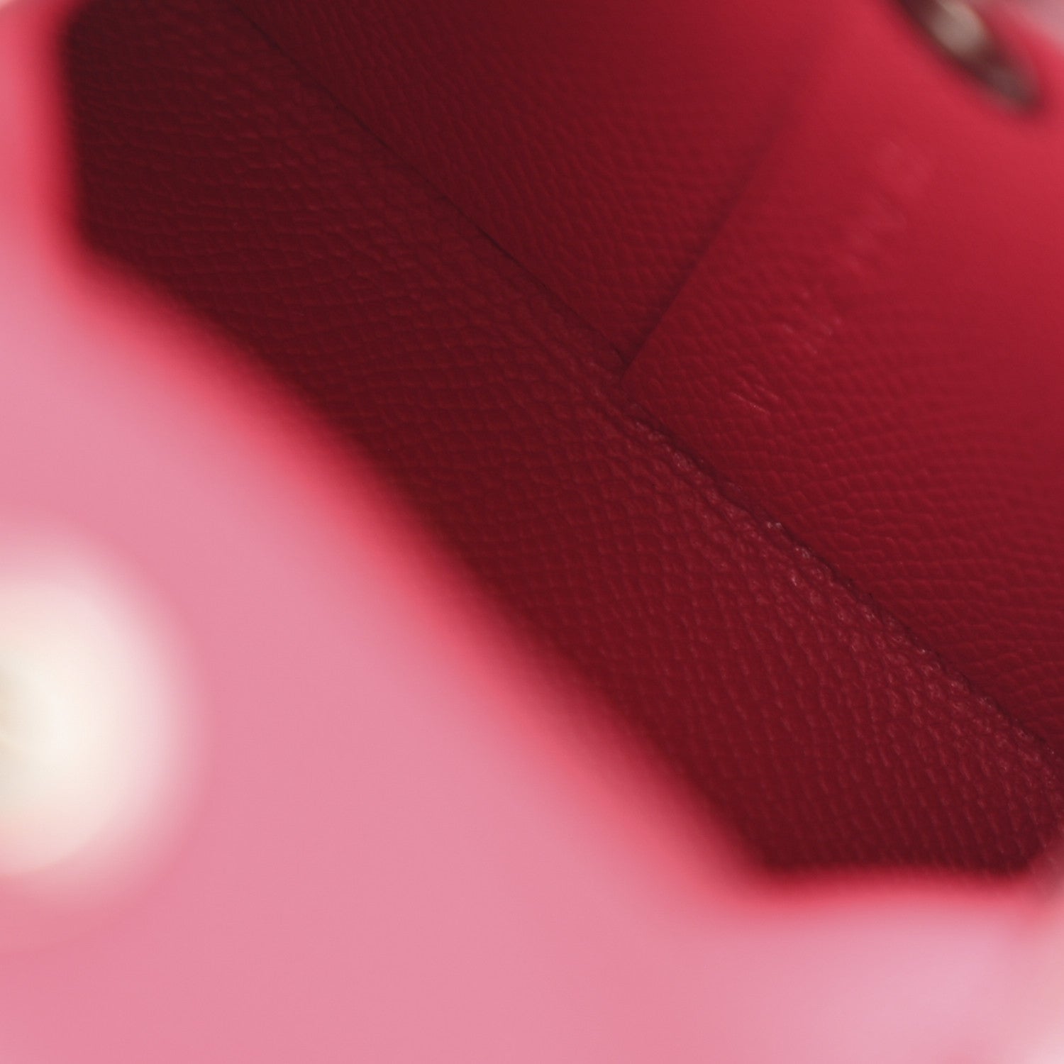 Hermes Madame Calfskin Bastia Coin Purse Rose Extreme 5 of 8