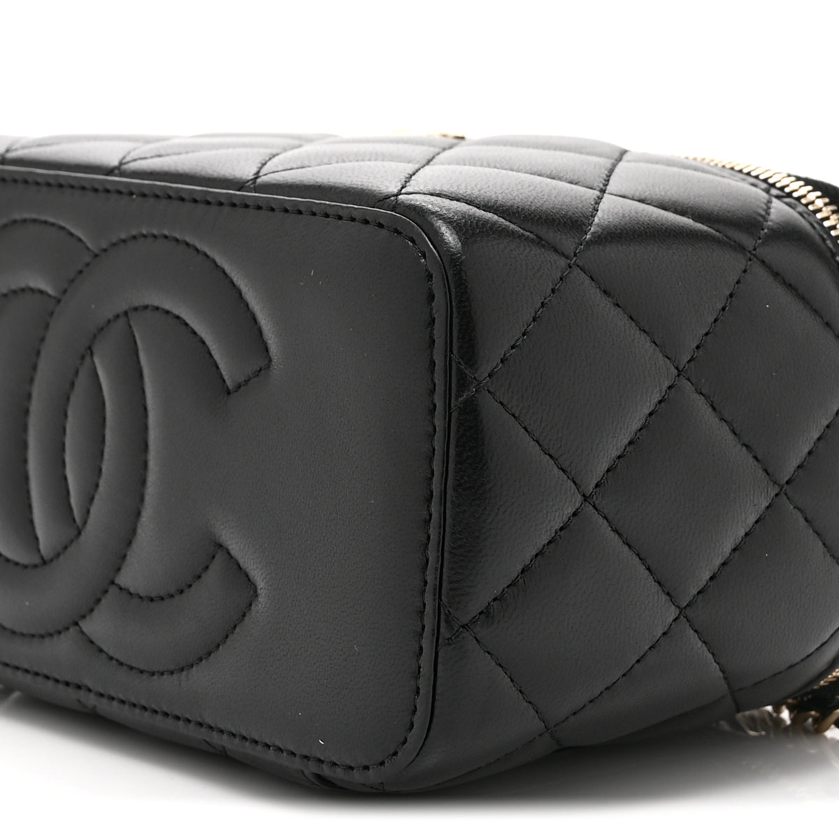 Chanel Lambskin Quilted Trendy Small Top Handle Vanity Case With Chain Black 11 of 12