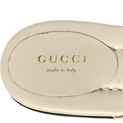 Gucci Calfskin Double G Thong Flat Sandals 41 White 5 of 9