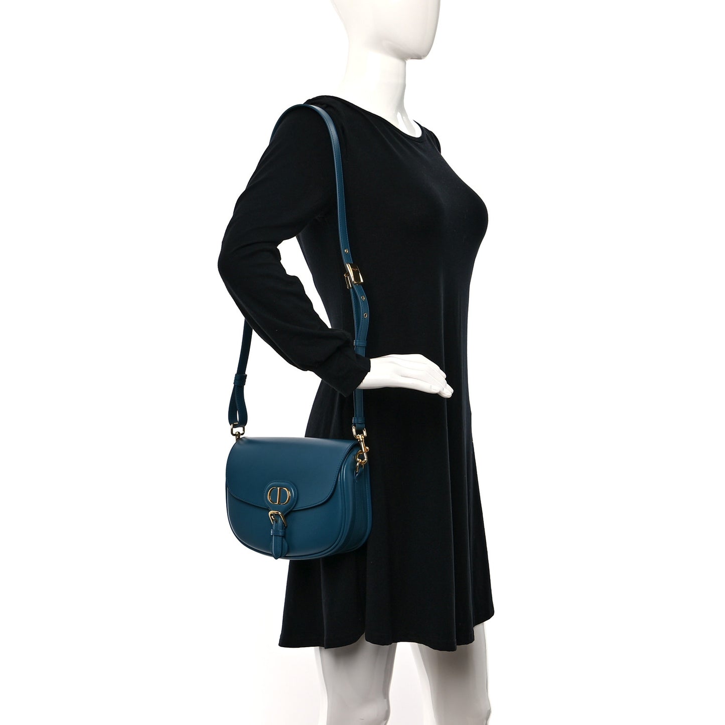 Box Calfskin Medium Bobby Flap Blue
