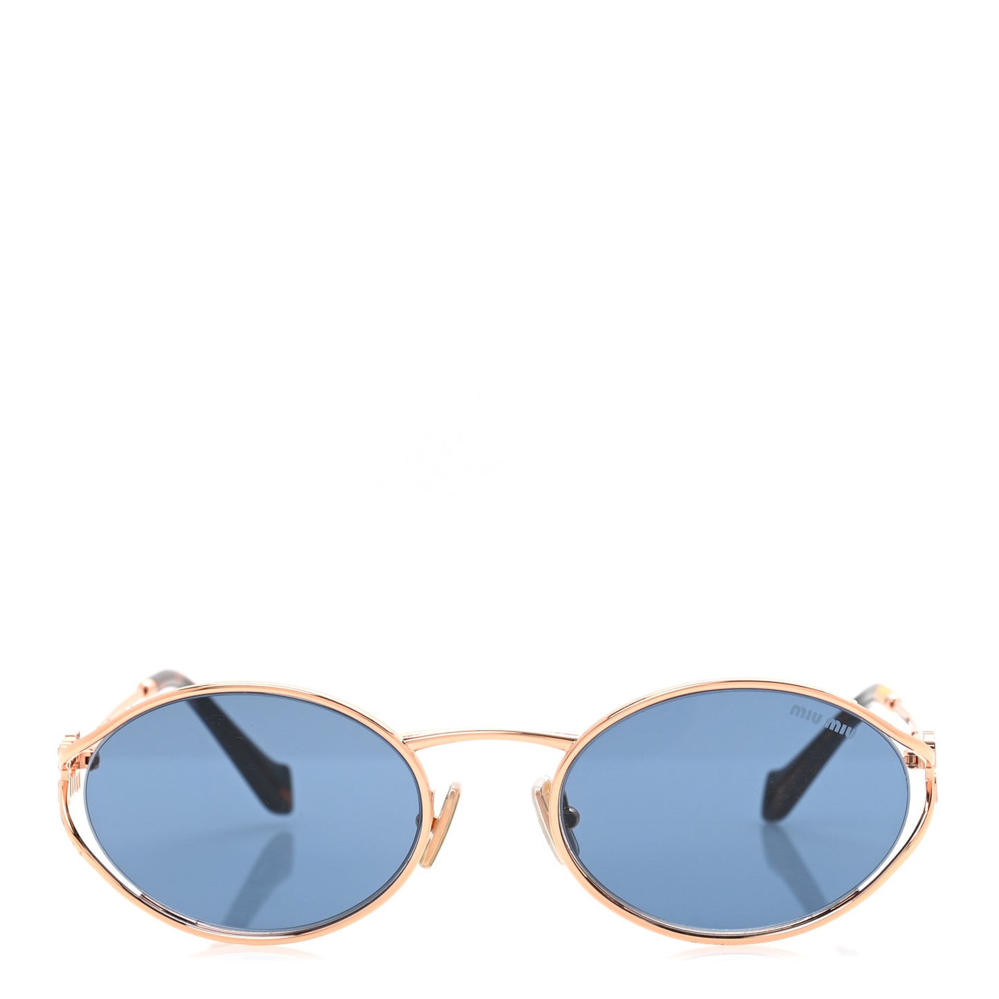 Metal Oval Sunglasses SMU52Y Black Rose Gold