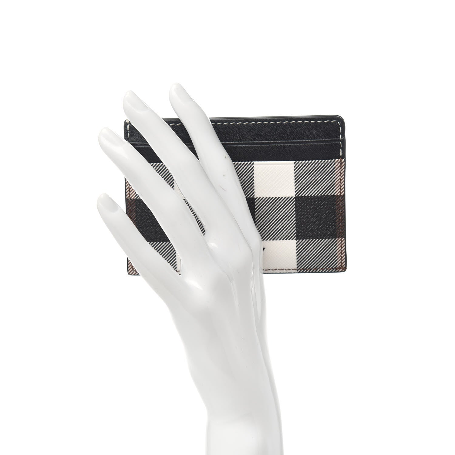 Burberry Calfskin E-canvas Check Card Case Dark Birch Brown 2 of 6