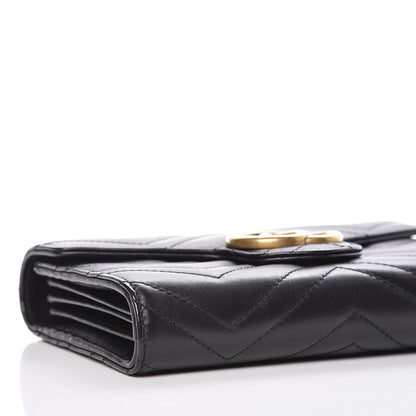 Gucci Calfskin Matelasse GG Marmont Chain Wallet Black 8 of 13