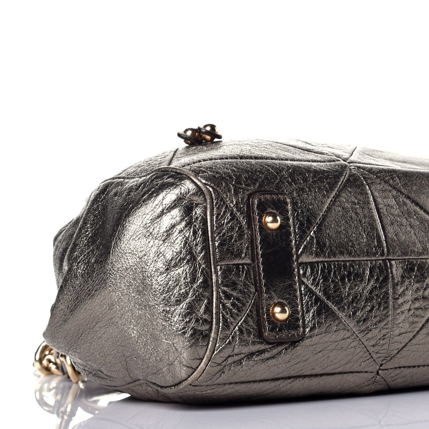 Metallic Calfskin Patchwork Stam Bronze