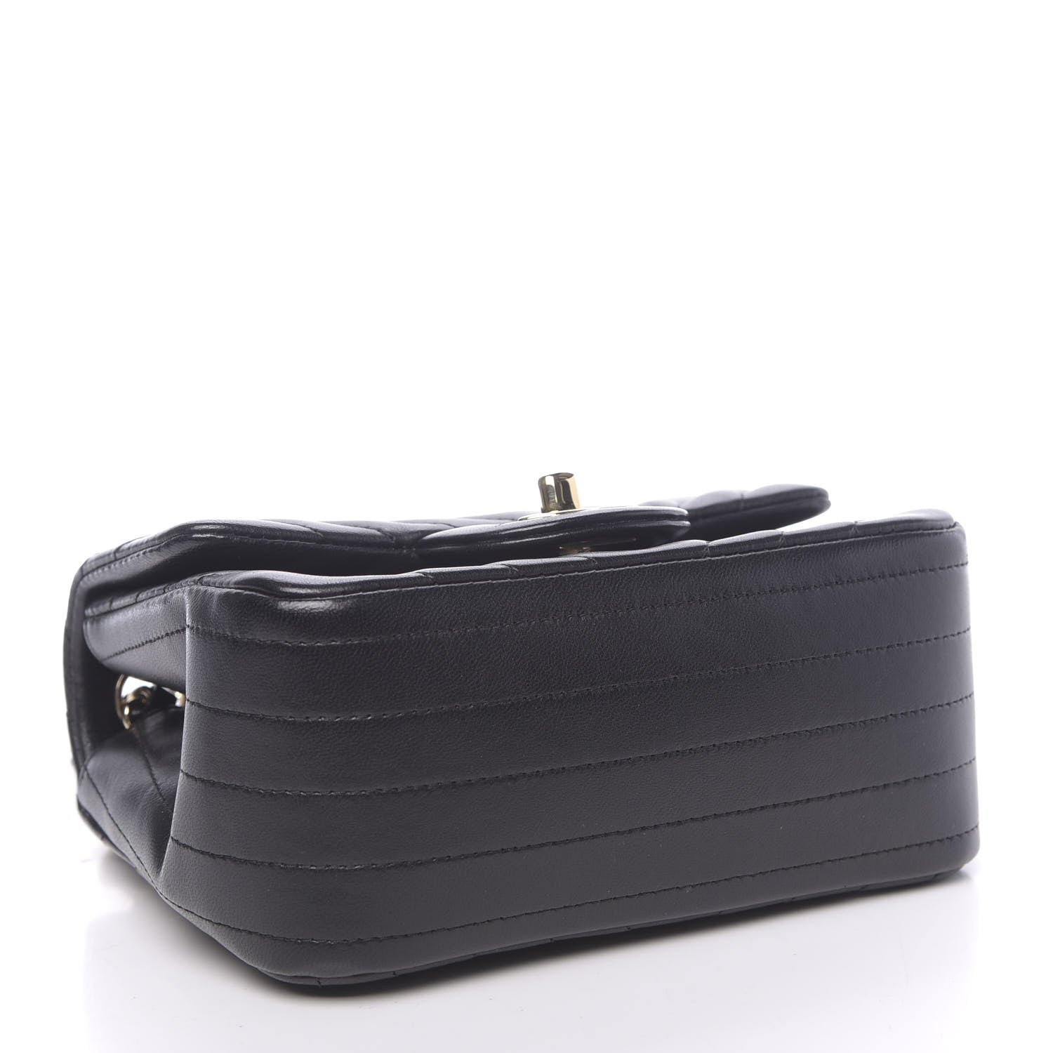 Chanel Lambskin Chevron Quilted Mini Square Flap Black 4 of 11