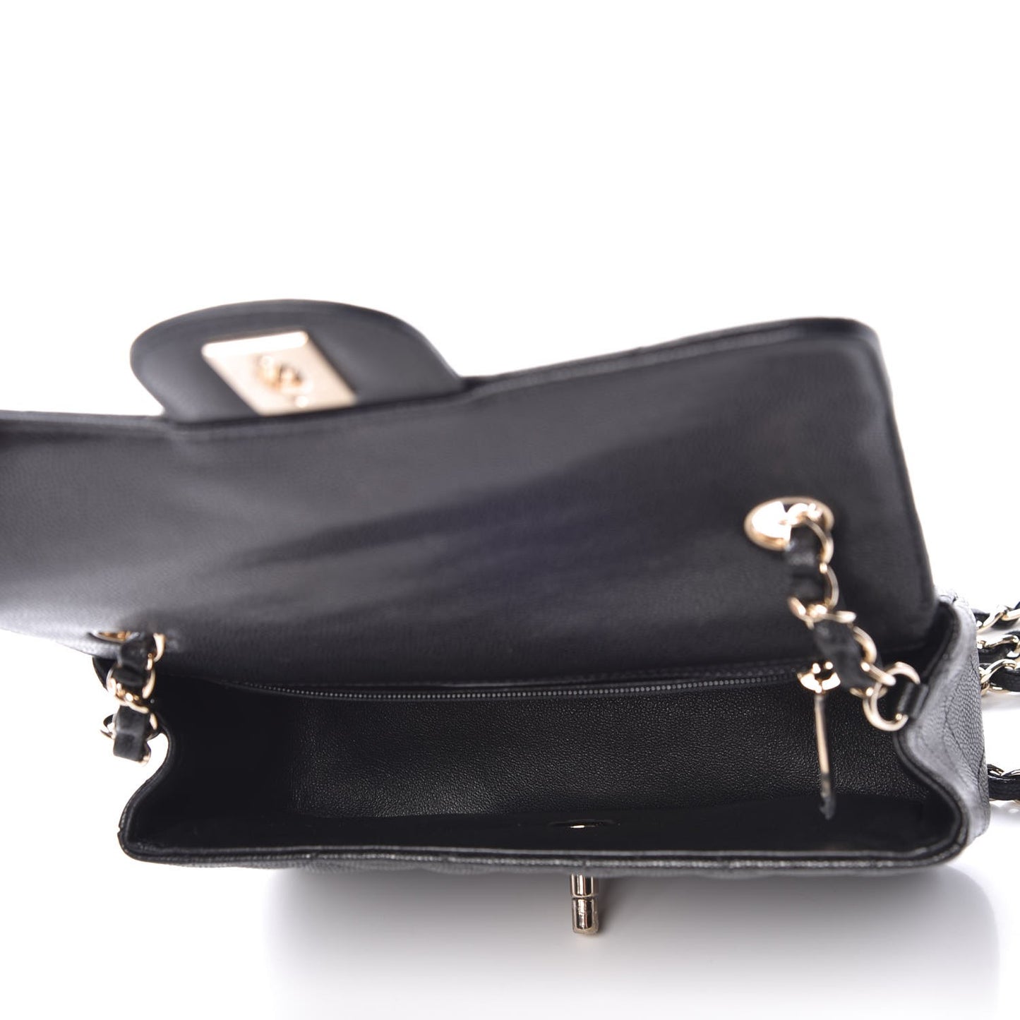 Caviar Quilted Mini Rectangular Flap Black