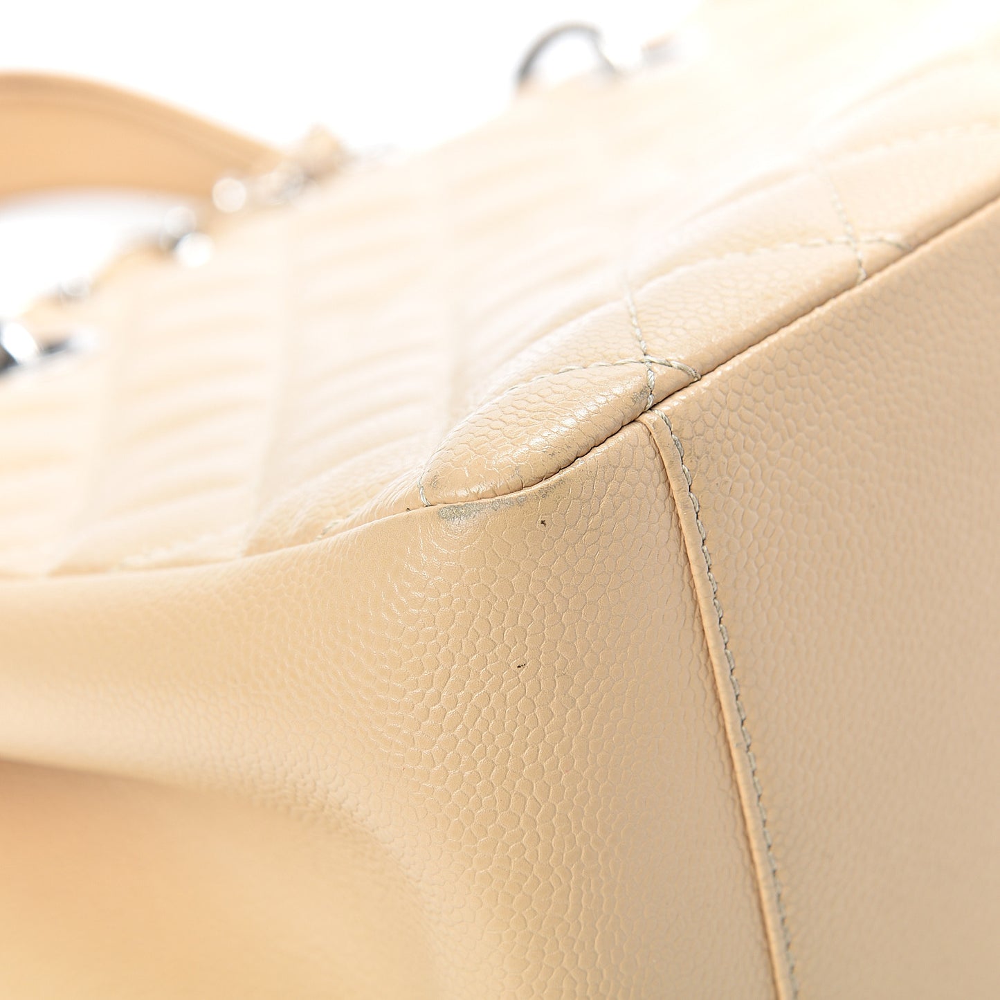 Caviar Quilted Grand Shopping Tote GST Beige