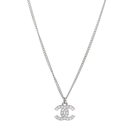 Chanel Crystal CC Necklace Silver 1 of 5