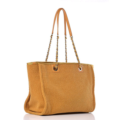 Chanel Lurex Canvas Small Deauville Tote Yellow 3 of 13