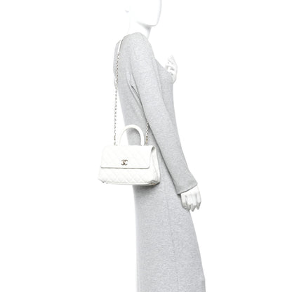 Chanel Caviar Quilted Mini Coco Handle Flap White 2 of 10