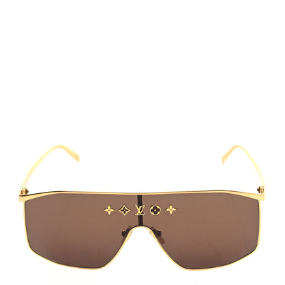 Louis Vuitton Metal LV Golden Mask Sunglasses Z1717U Gold 2 of 8