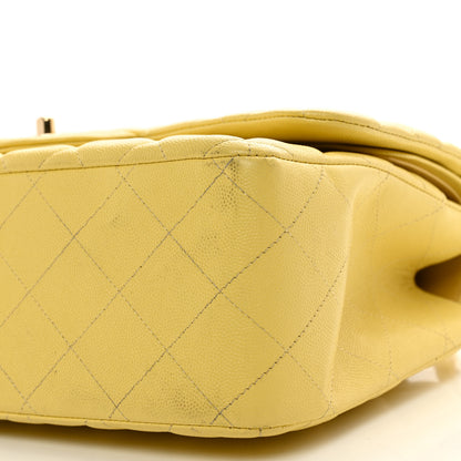 Chanel Caviar Quilted Jumbo Double Flap Yellow 10 of 11