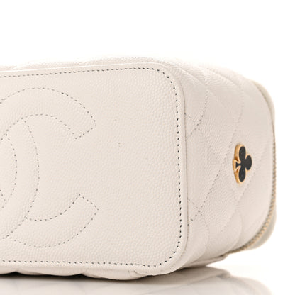 Chanel Caviar Quilted Enamel Coco Casino Small Vanity Case With Chain White 11 of 11