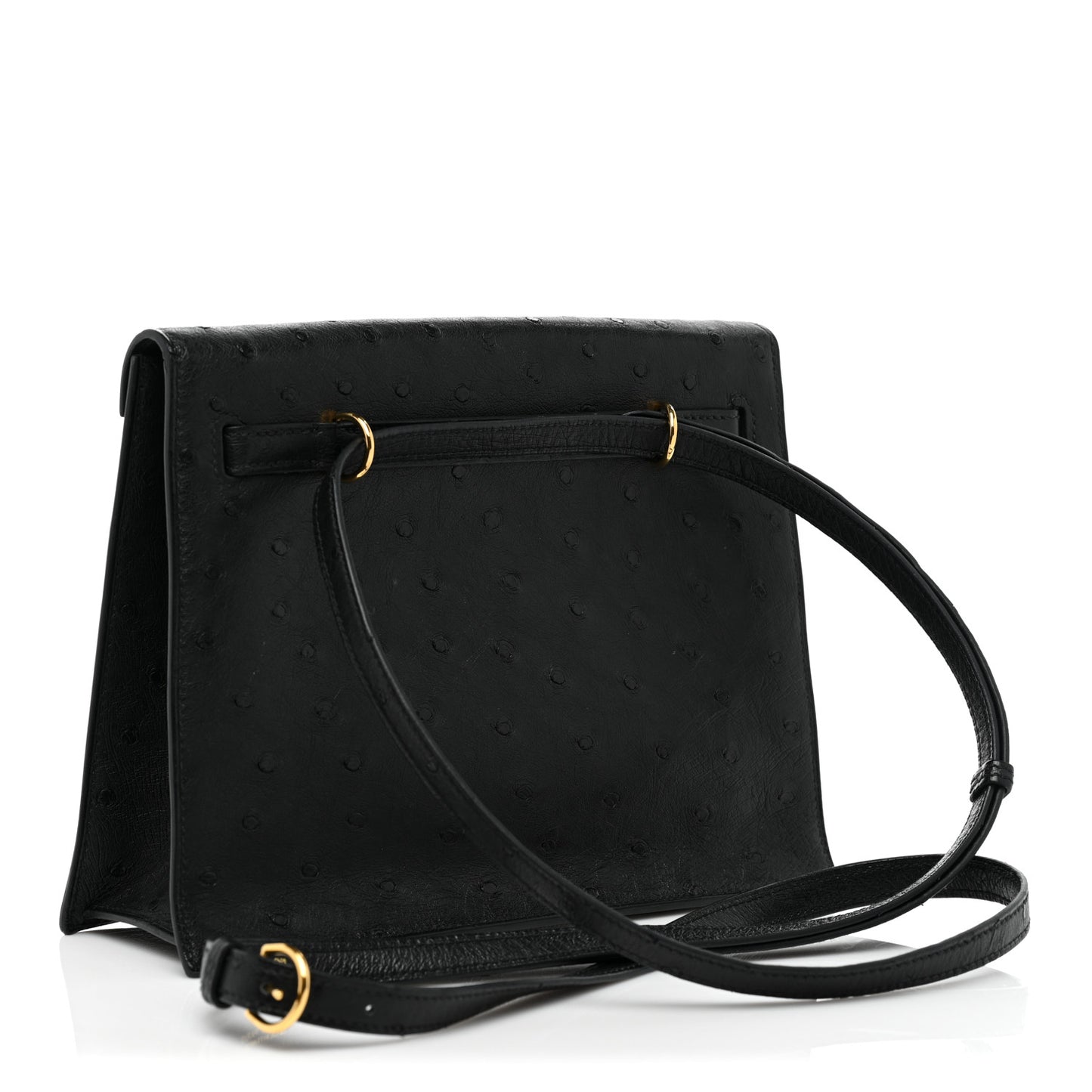 Ostrich Kelly Danse II Belt Bag Black