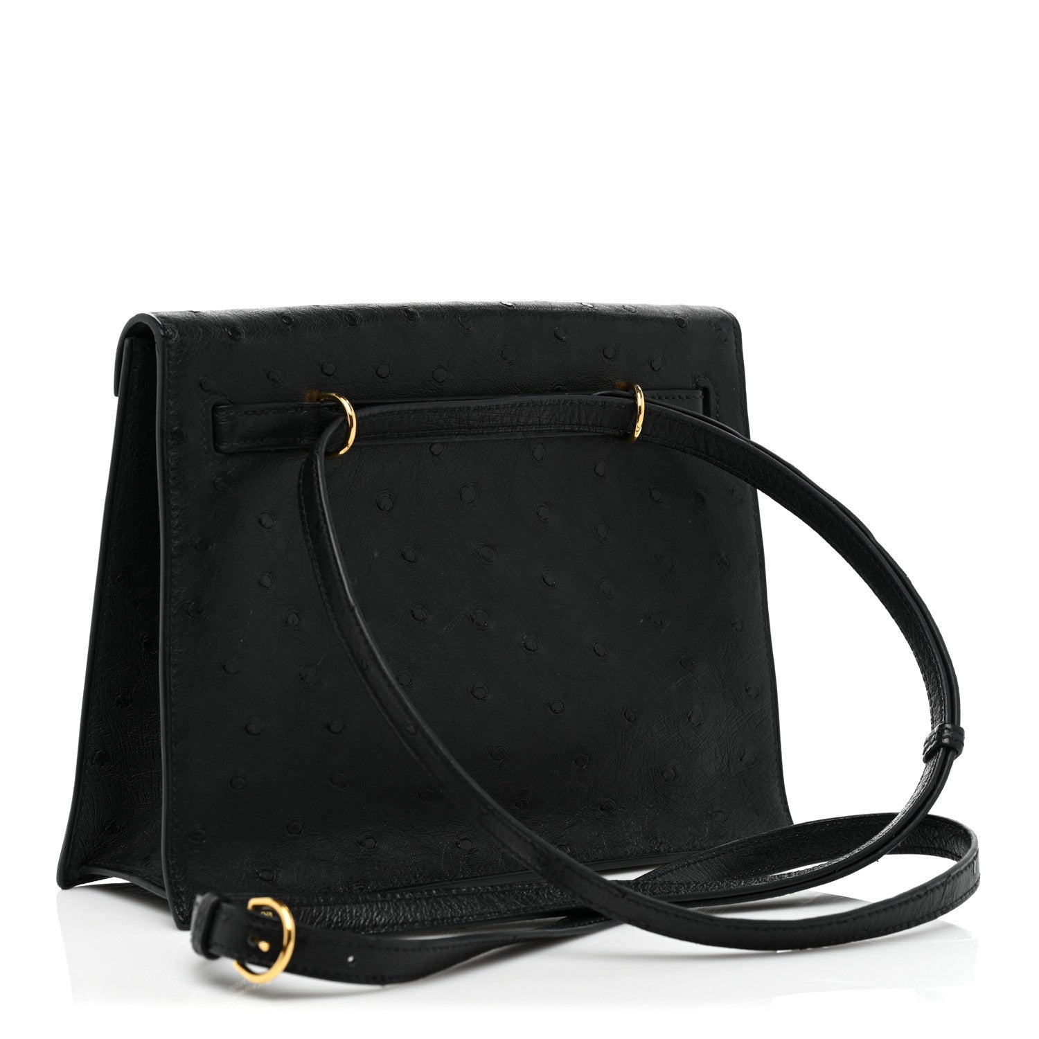 Hermes Ostrich Kelly Danse II Belt Bag Black 3 of 10