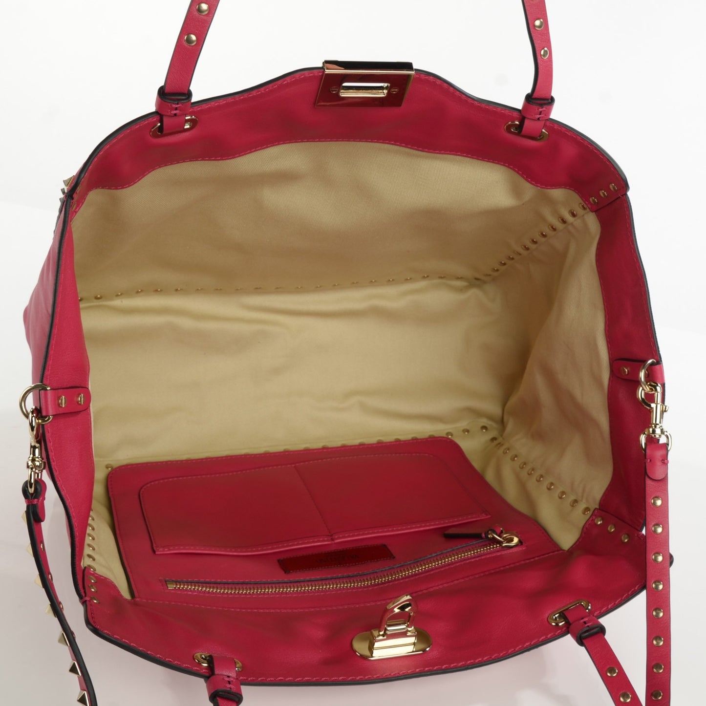 Vitello Medium Rockstud Tote Cyclamin