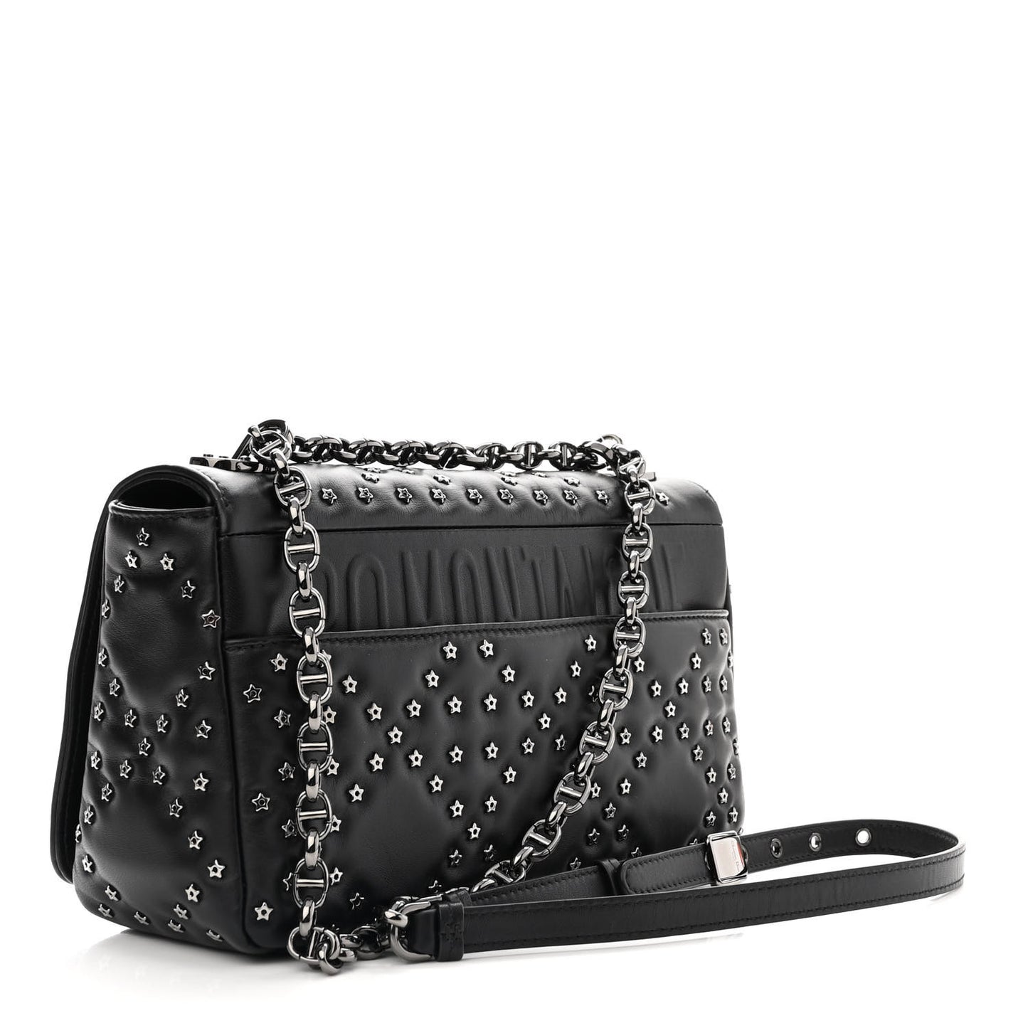 Calfskin Lucky Star Macrocannage Medium Caro Bag Black