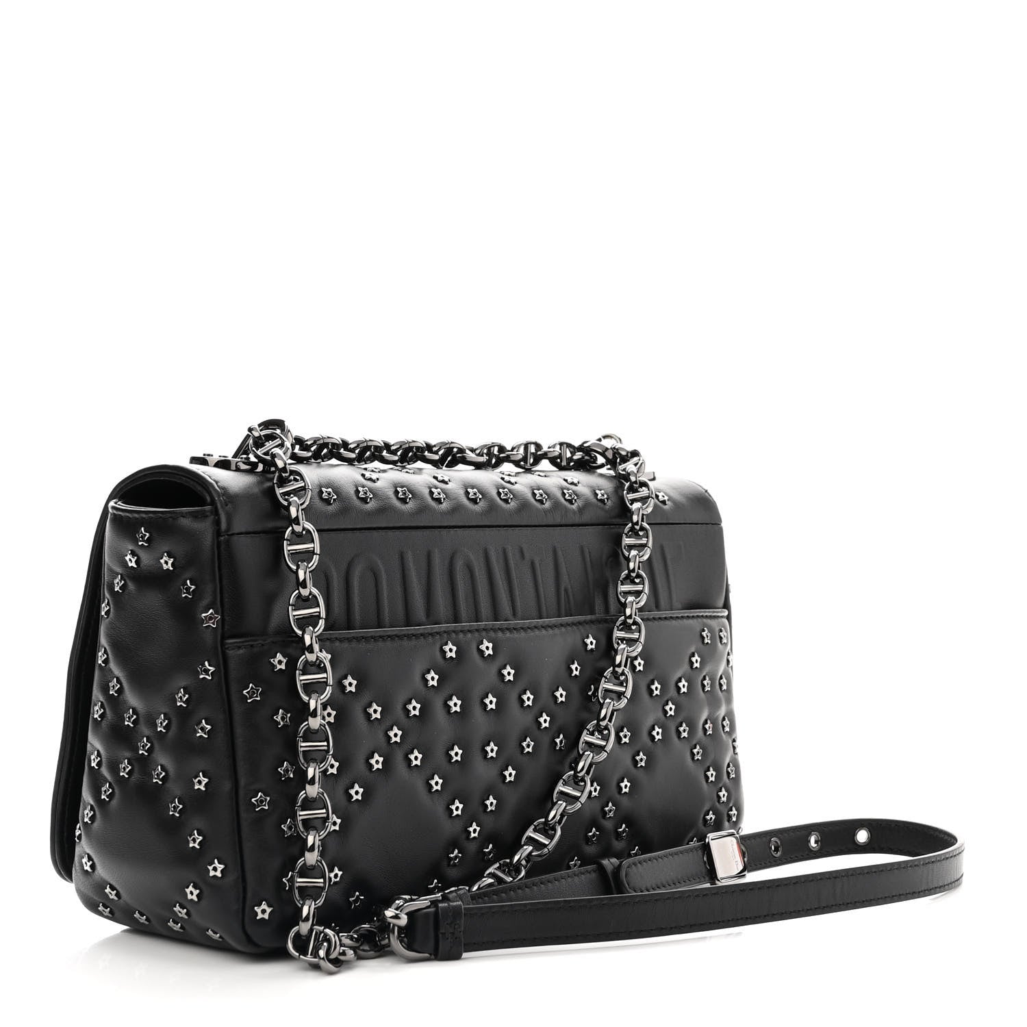 Christian Dior Calfskin Lucky Star Macrocannage Medium Caro Bag Black 3 of 10