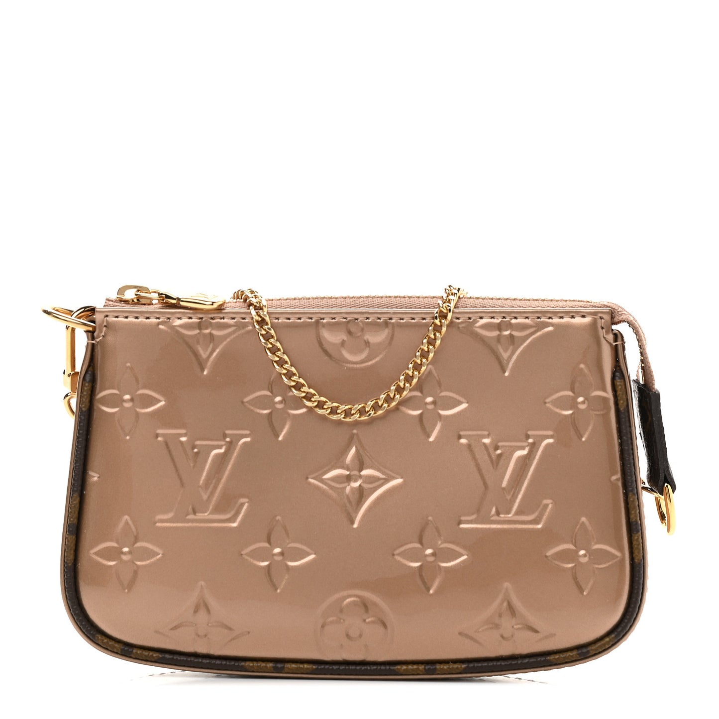 Metallic Vernis Mini Pochette Accessories Rose Gold