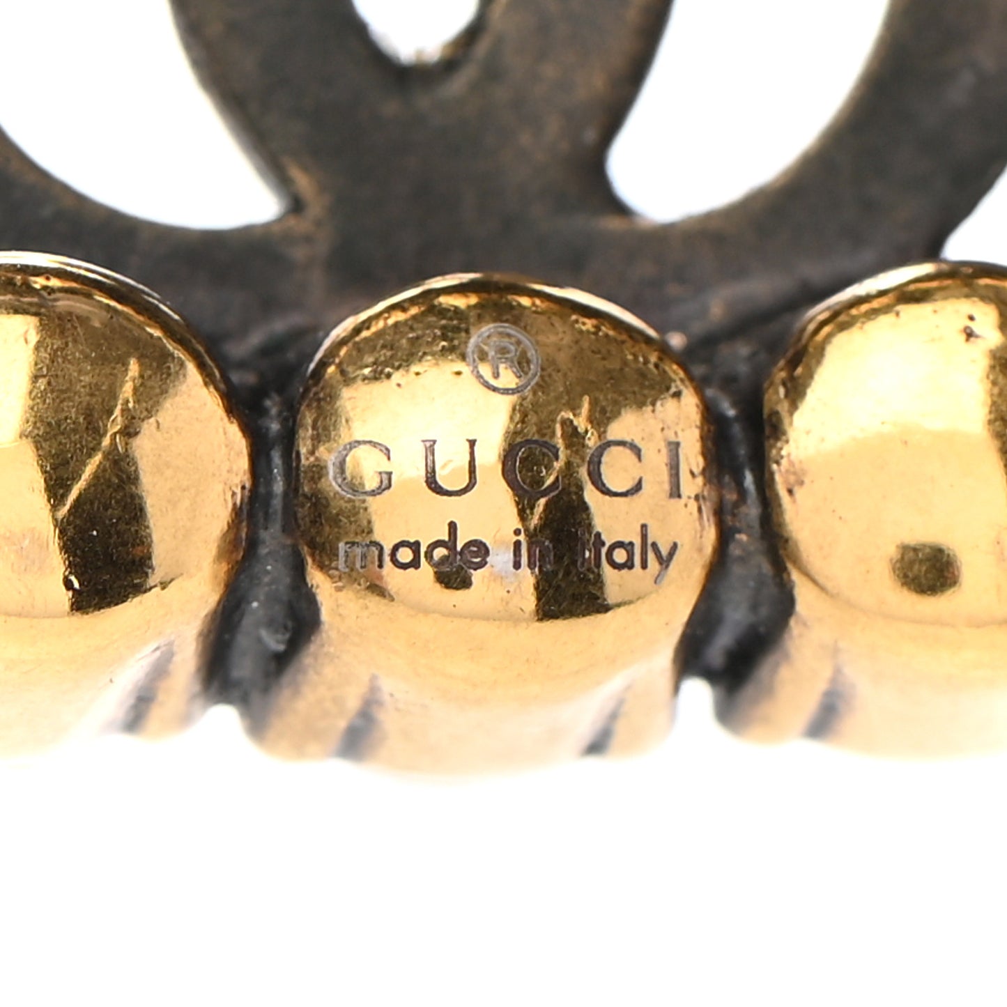 Crystal Embellished Double G Necklace Aged Gold