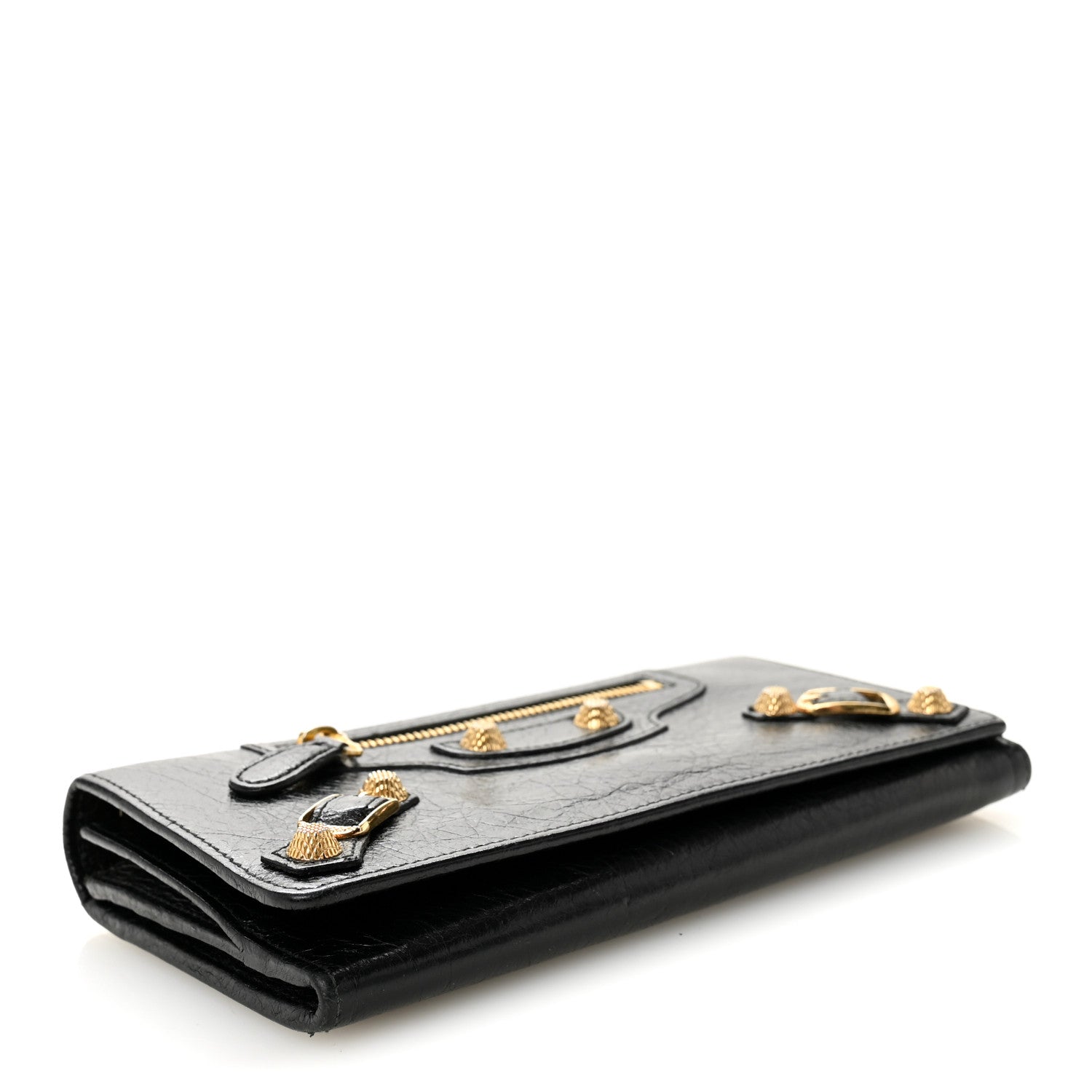 Balenciaga Agneau Giant 12 Gold Hardware Money Wallet Black 4 of 6