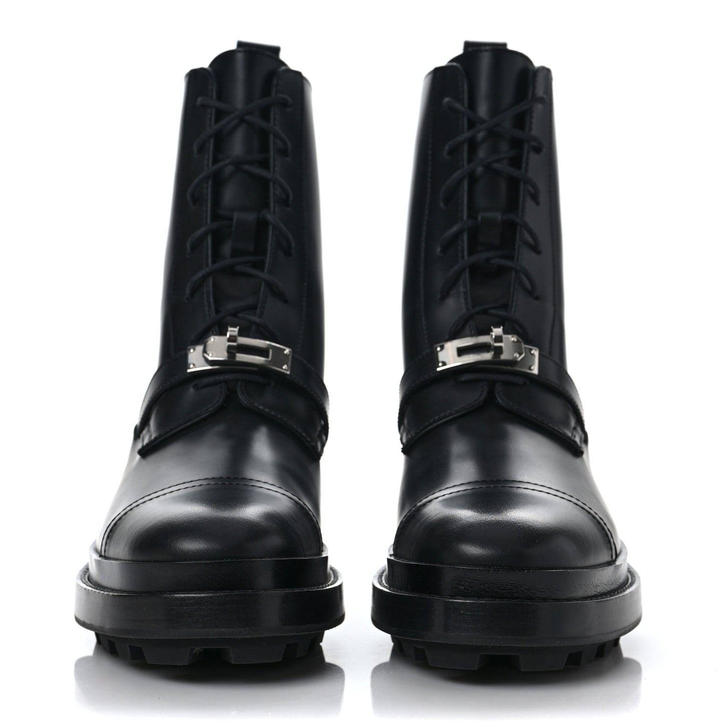 Glossed Calfskin Funk Ankle Boots 39 Black