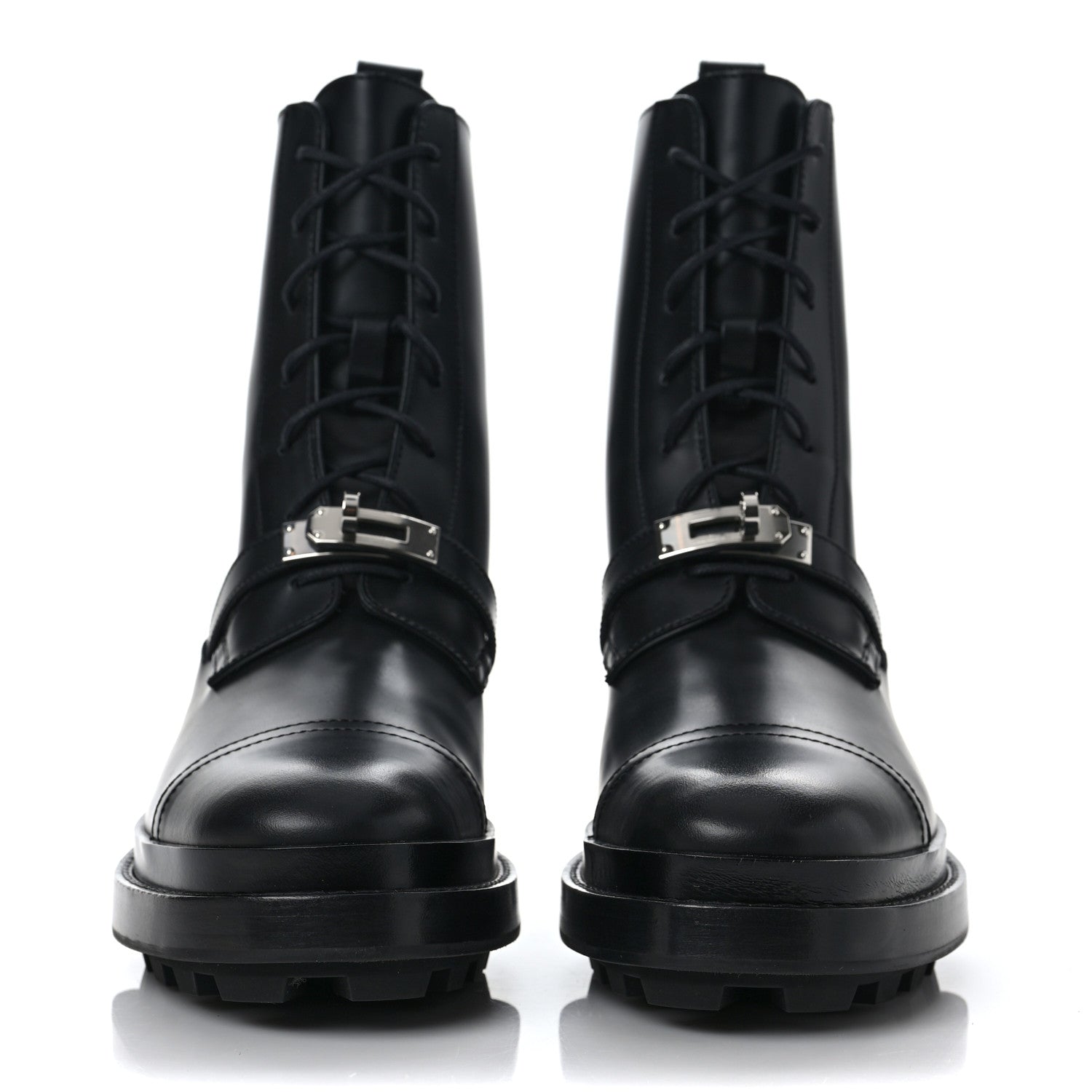 Hermes Glossed Calfskin Funk Ankle Boots 39 Black 2 of 10