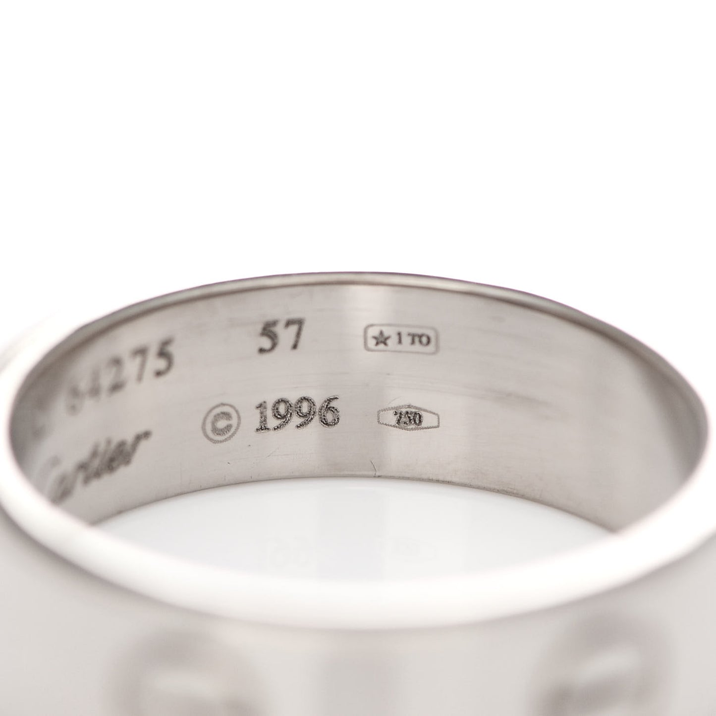 18K White Gold 6mm LOVE Ring 57 8