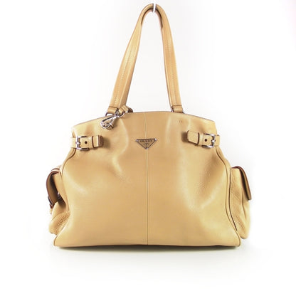 Prada Leather Shoulder Bag Beige 1 of 10