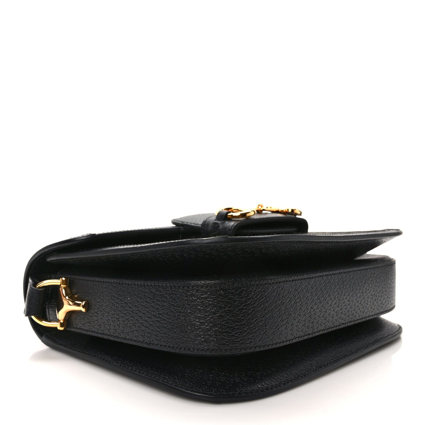 Jacquard Black Denim GG Monogram Textured Dollar Calfskin Horsebit 1955 Shoulder Bag Black Ivory