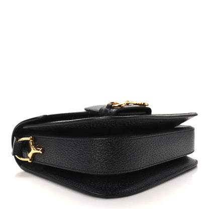 Gucci Jacquard Black Denim GG Monogram Textured Dollar Calfskin Horsebit 1955 Shoulder Bag Black Ivory 4 of 13