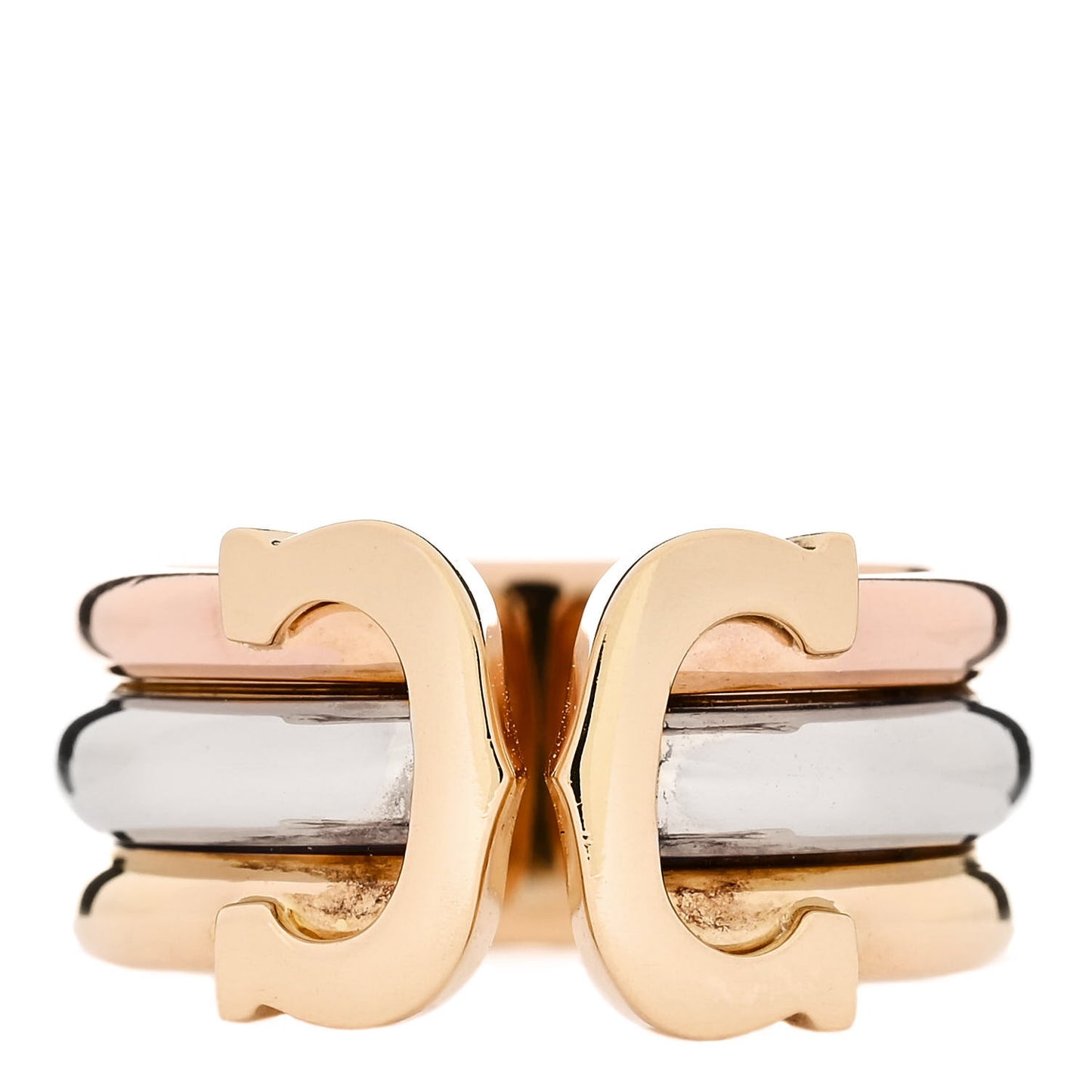 18K Pink Yellow White Gold 11mm C De Cartier Ring 52 6