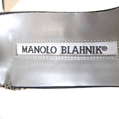 FASHIONPHILE MANOLOBLAHNIKSatinCrystalAnklePumps39.5Black 7 of 8
