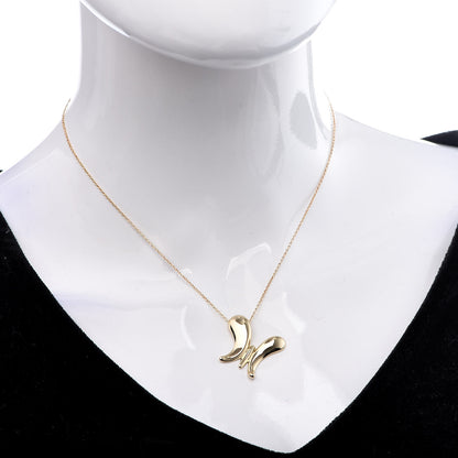 Tiffany 18K Yellow Gold Elsa Peretti Butterfly Pendant Necklace 2 of 10