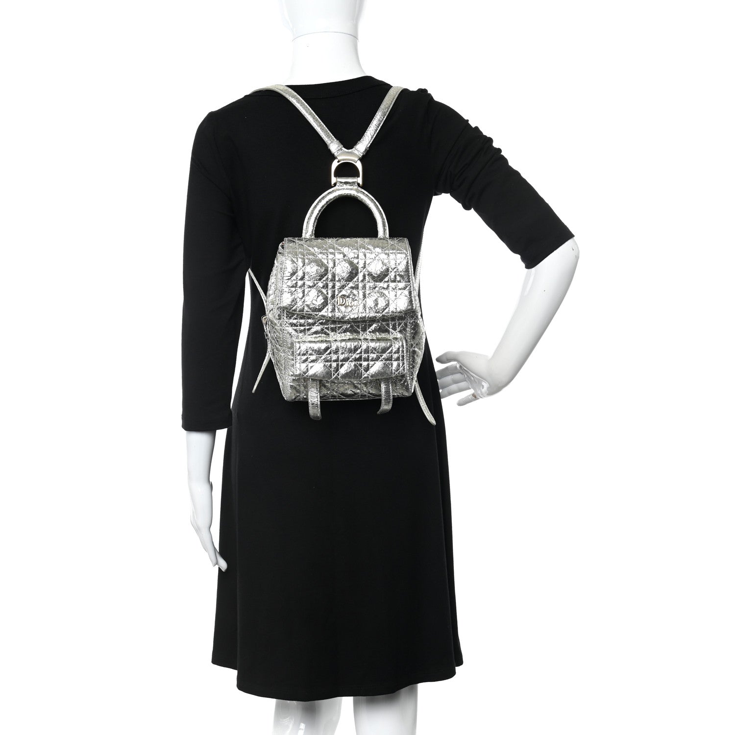 Christian Dior Metallic Calfskin Small Stardust Backpack Silver 2 of 17