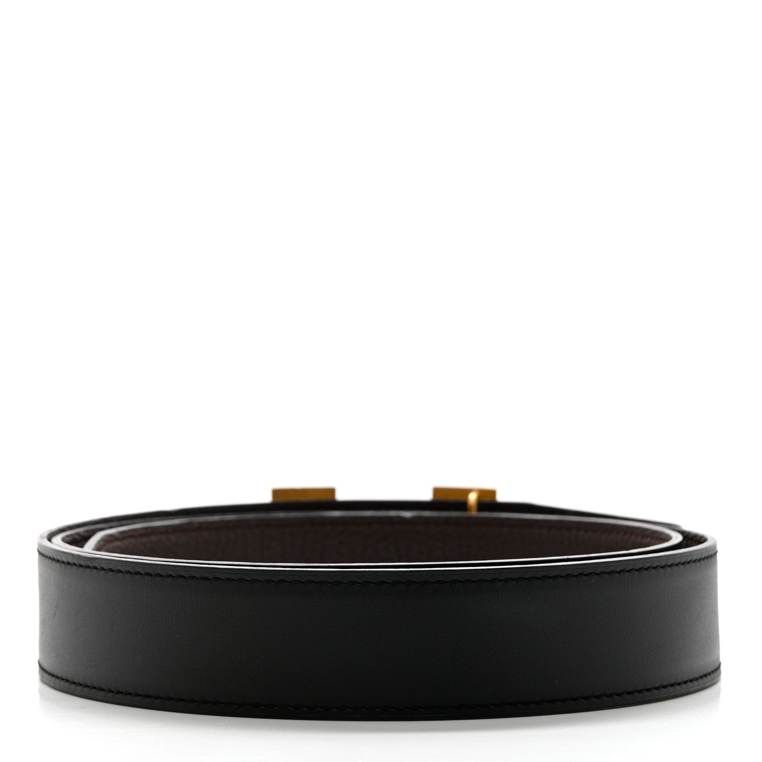 Hermes Swift Togo 32mm H Belt 95 38 Black Chocolate 2 of 6