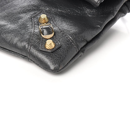 Balenciaga Agneau Giant 12 Gold Hardware Envelope Strap Clutch Gris Fossile 8 of 9