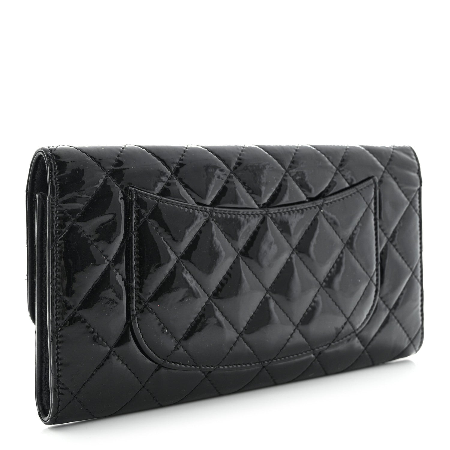 Chanel Patent Quilted Travel Wallet Black 4 of 14