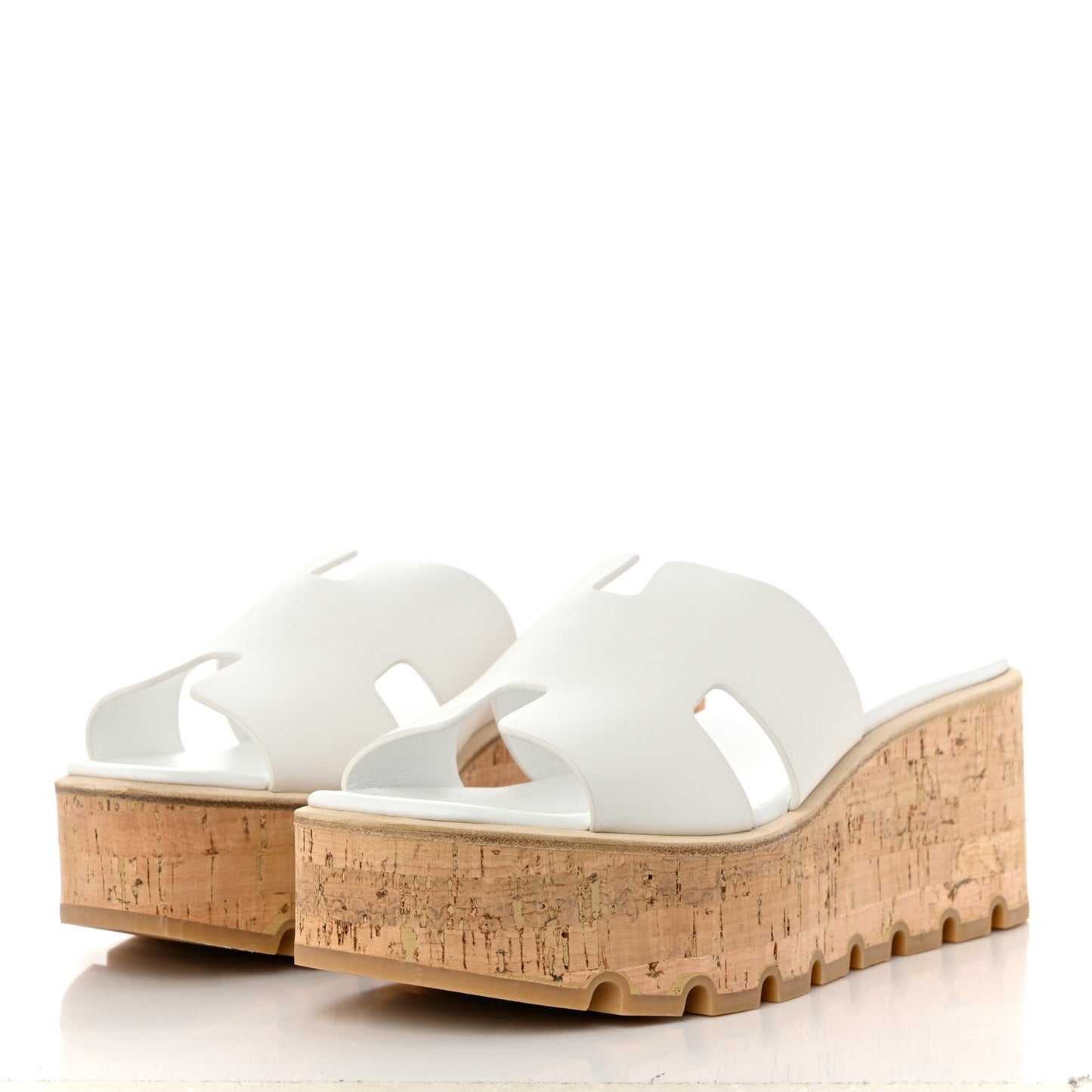 Calfskin Cork Eze 30 Sandals 41 White