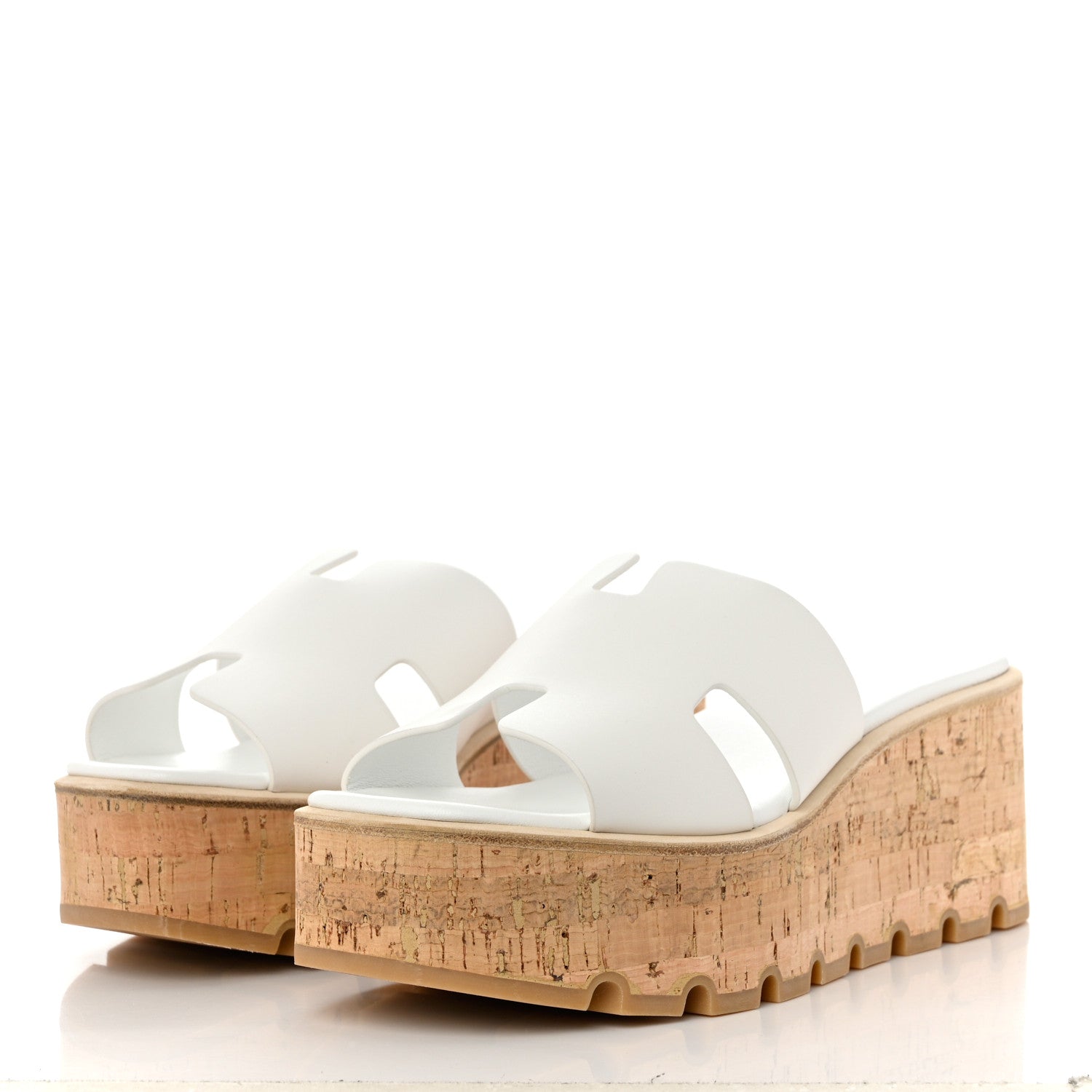 Hermes Calfskin Cork Eze 30 Sandals 41 White 3 of 10