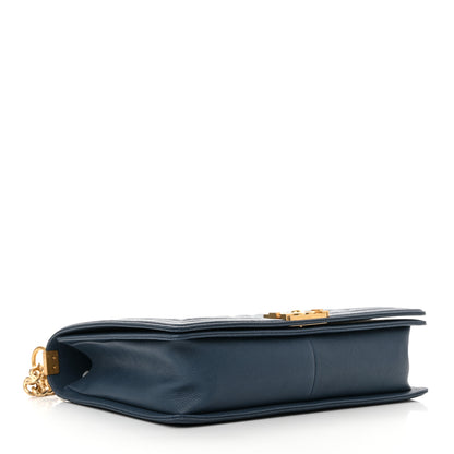 Chanel Caviar Quilted Large Boy Flap Blue 4 of 12