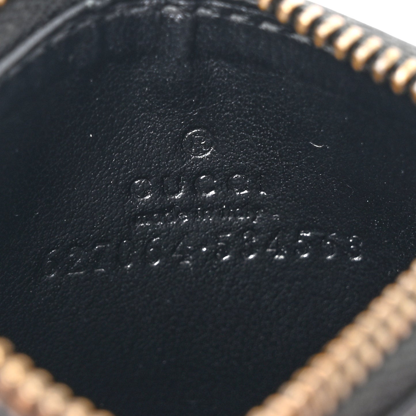 Calfskin Matelasse Chevron GG Marmont Key Case Card Holder Black